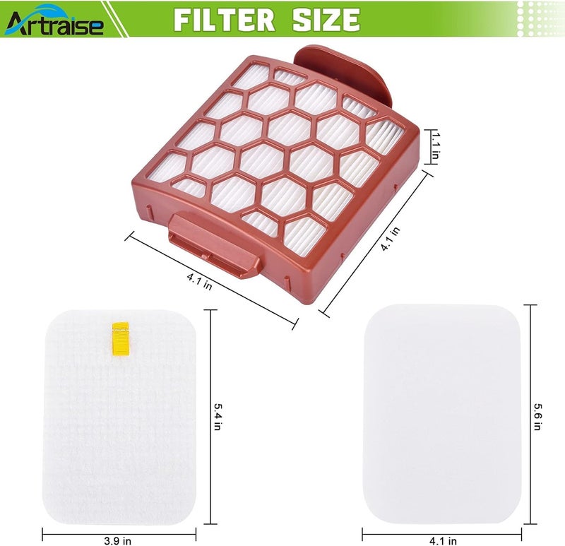 Artraise Filter Replacement for Shark NV255 NV251 NV151 ZU62 ZU60 ZU51 Navigator Zero-M Self-Cleaning Brushroll Pet Pro Vacuum, Part #1238FT60 & 1239FT60, 2 HEPA Filters 6 Foam 6 Felt Kit (Red) - Image 4